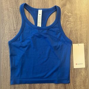 Lululemon Swiftly Tech Cropped Racerback Tank Top. Galactic Cobalt. Blue. Size 6
